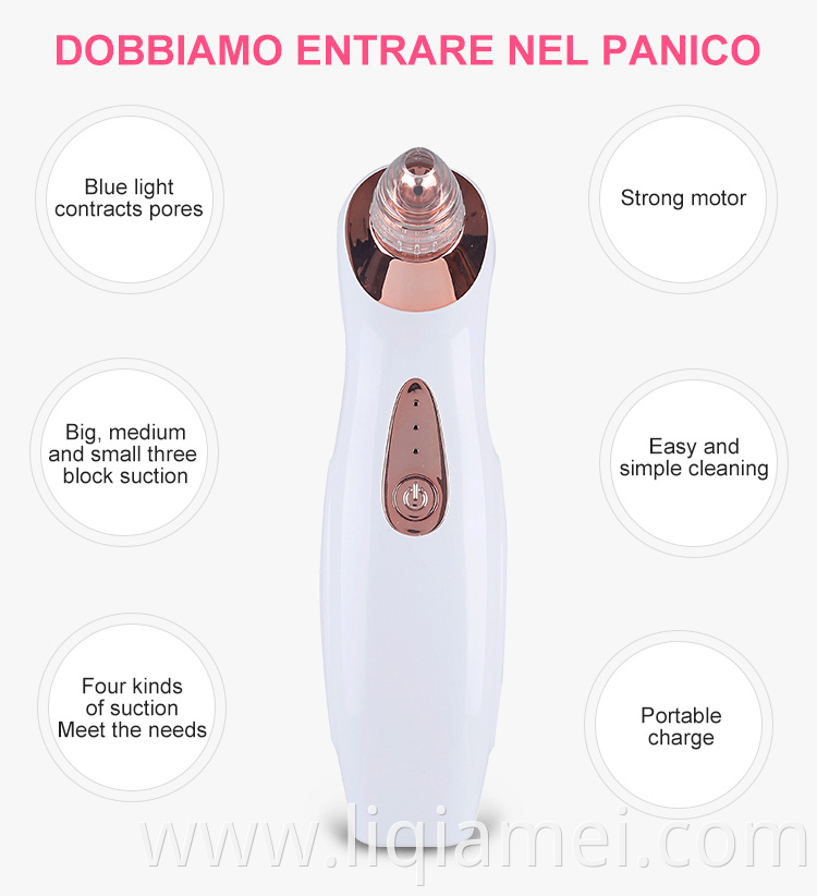 Portable skin care facial nose electric ultrasonic acne pore cleaner vacuum blackhead suction remover